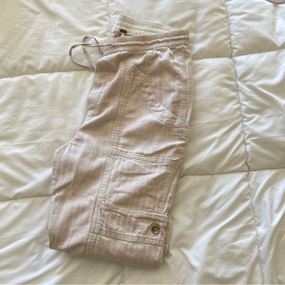Free People Feeling Good Utility Cargo Pull On Linen Pants - Picture 5 of 10